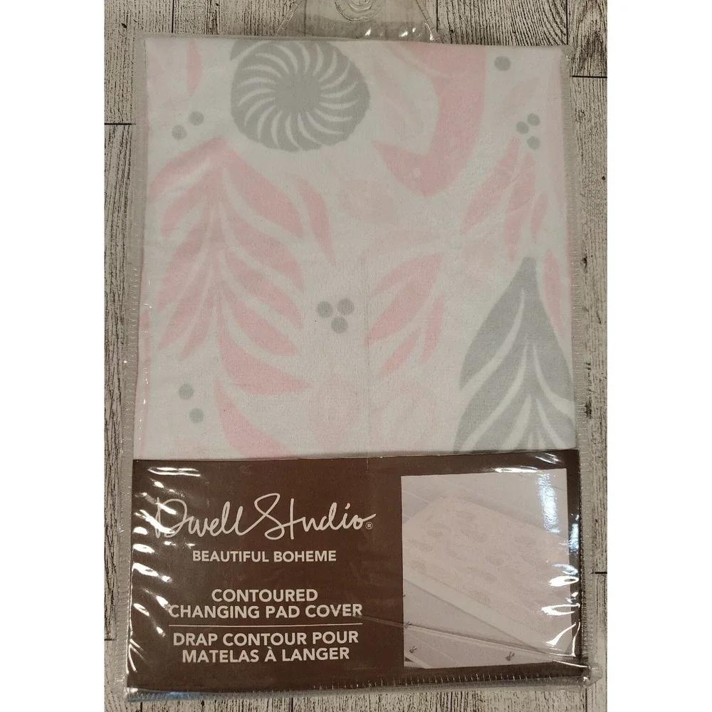 Dwell Studios Contoured Changing Pad Cover Pink Baby Nursery Velvety Soft FLAW